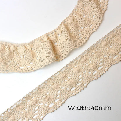 5yards/lot Elastic Beige Lace Trims Cotton White Stretch Lace Ribbon Diy Socks Dress Hometexile Edge Wrap Webbing Tape Ornament - petguardiansupplies