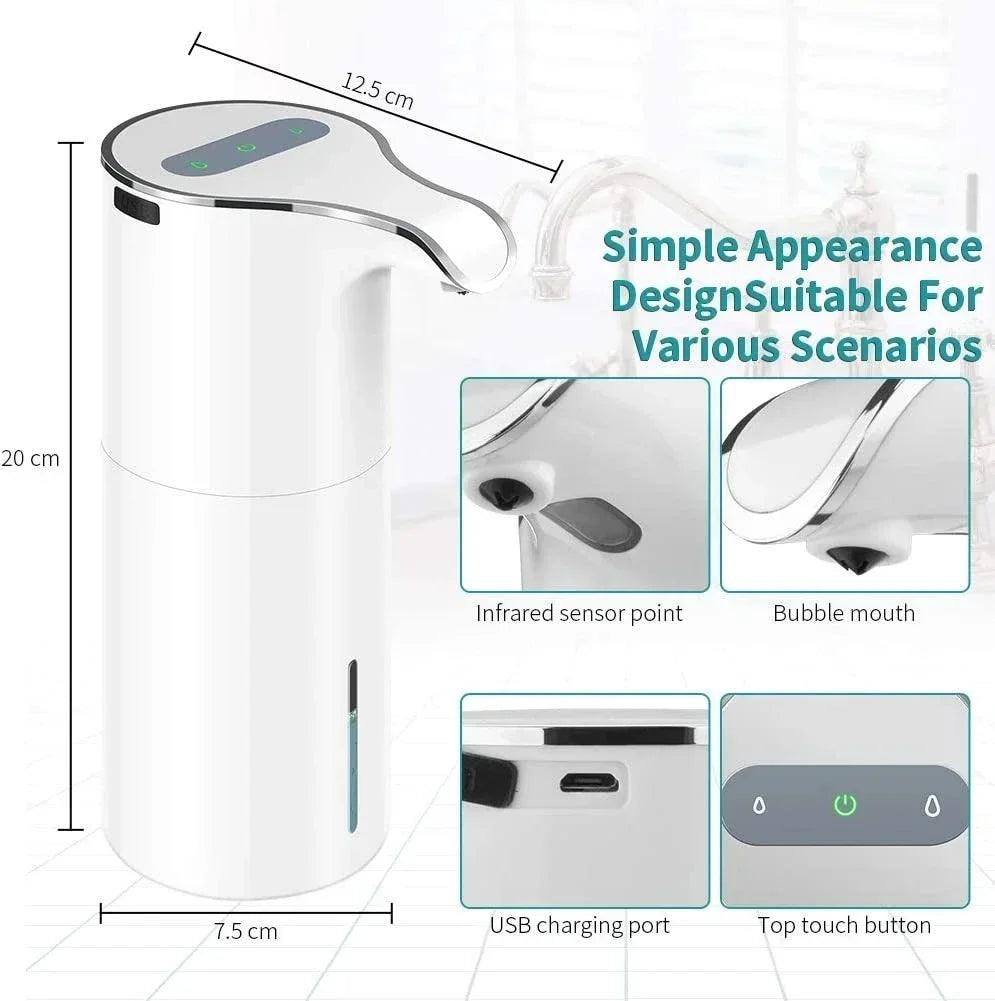 NEW 450Ml Automatic Soap Dispenser Touchless Foaming Soap Dispenser Rechargeable Waterproof Foam Soap Pump Dispenser - petguardiansupplies