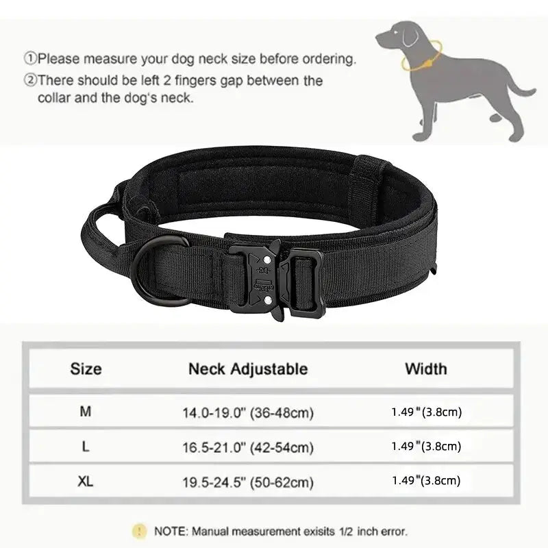 Tactical Dog Collar For Medium And Large Dogs: Suitable For All Breeds, Adjustable And Durable - petguardiansupplies