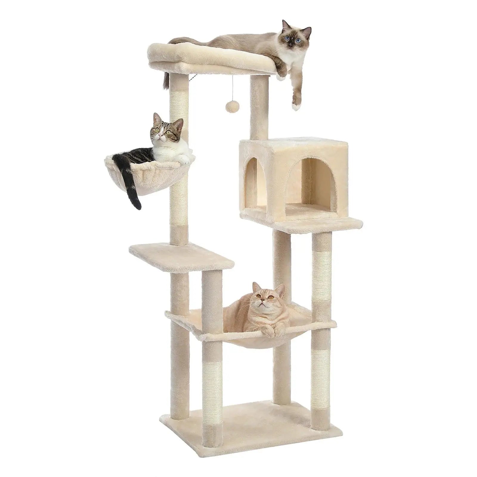 Domestic Delivery Multi-Level Cat Tree Tower Climb Furniture Scratching Post for Indoor House Pet Supplies Kitten Toy Cozy Condo - petguardiansupplies