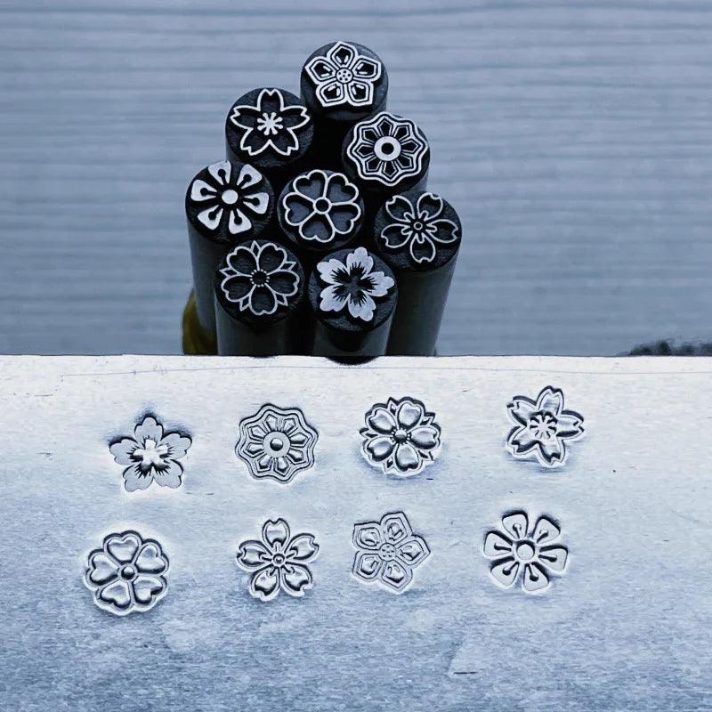 7mm Flower Design Metal Stamps Jewelry Making Punch Steel Stamping Tool Beating Silver Leather Craft Punching Custom Logo - petguardiansupplies