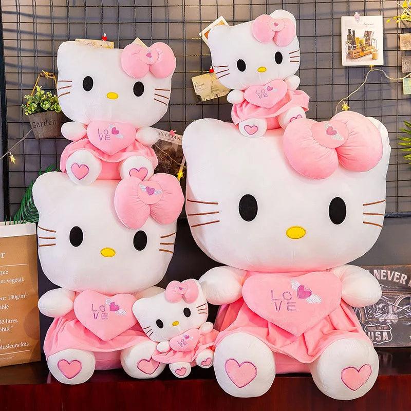 Cute Hello Kitty Pink Plush Stuffed Toys Anime Cartoon Plushie Doll Soft Stuffed Pillow Toys For Children Birthday Xmas Gifts - petguardiansupplies