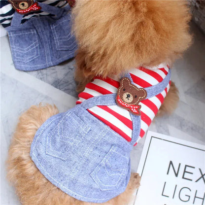 Cute Pets Clothes For Yorkshire Terrier Dogs Little Puppies Small Animals Breeds Striped Summer Wedding Princess Cats Dresses - petguardiansupplies