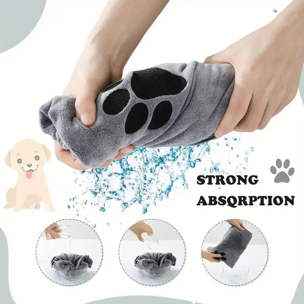 Microfiber Pet Bath Towel Embroidered Super Soft Absorbent Quick-Dry Thick Dog Cat Blanket For Dogs Bathrobe Grooming Supplies - petguardiansupplies