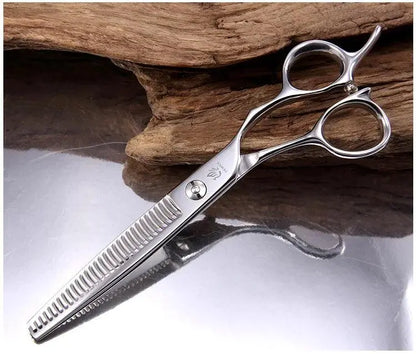 Fenice Professional Japan 440c 6.5/7.0 inch pet dog grooming thinning scissors toothed blade shears thinning rate about 35% - petguardiansupplies