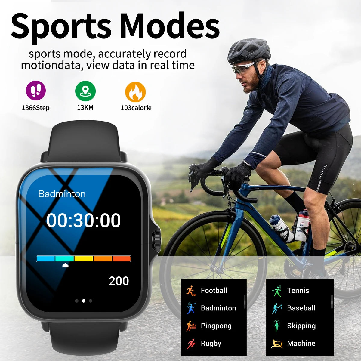 Outdoor sports smartwatch, wireless calling, information reminder, wallpaper change, men's and women's multifunctional sports wa - petguardiansupplies