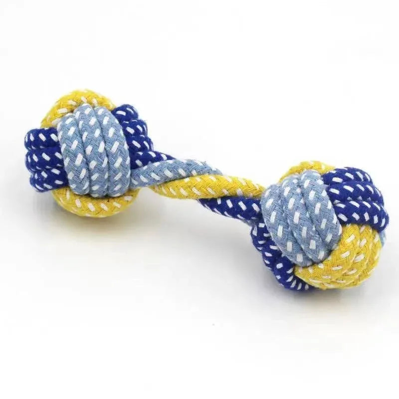 1PC Dog Toy Carrot Knot Rope Ball Cotton Rope Dumbbell Puppy Cleaning Teeth Chew Toy Durable Braided Bite Resistant Pet Supplies - petguardiansupplies