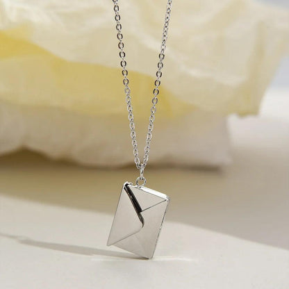 Love Letter Envelope Pendant Necklace Customized Stainless Steel Jewelry Confession Love You for Valentine Day Mother Day Gift - petguardiansupplies