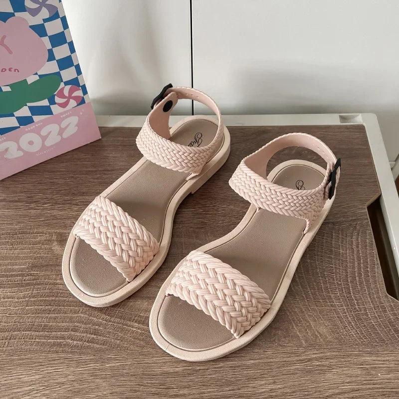 Fashionable Versatile Women's Sandals Roman Style Flat Bottom Anti-slip Summer New Arrival Perfect For Vacation Beach Wear - petguardiansupplies