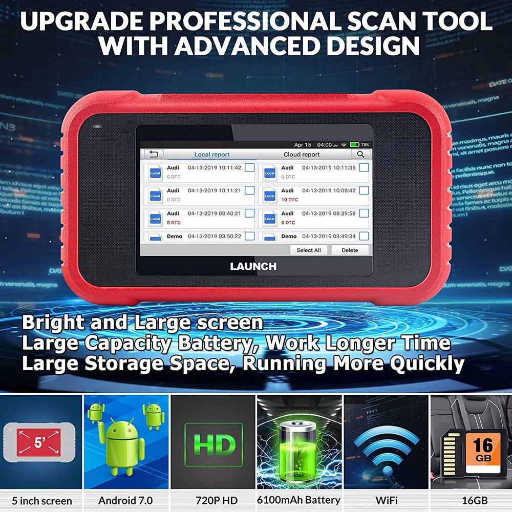 LAUNCH X431 CRP129E / CRP129E V2.0 Car OBD2 Diagnostic Tools ENG ABS SRS AT Oil SAS EPB TPMS DPF Reset Auto Scanner Free Update - petguardiansupplies