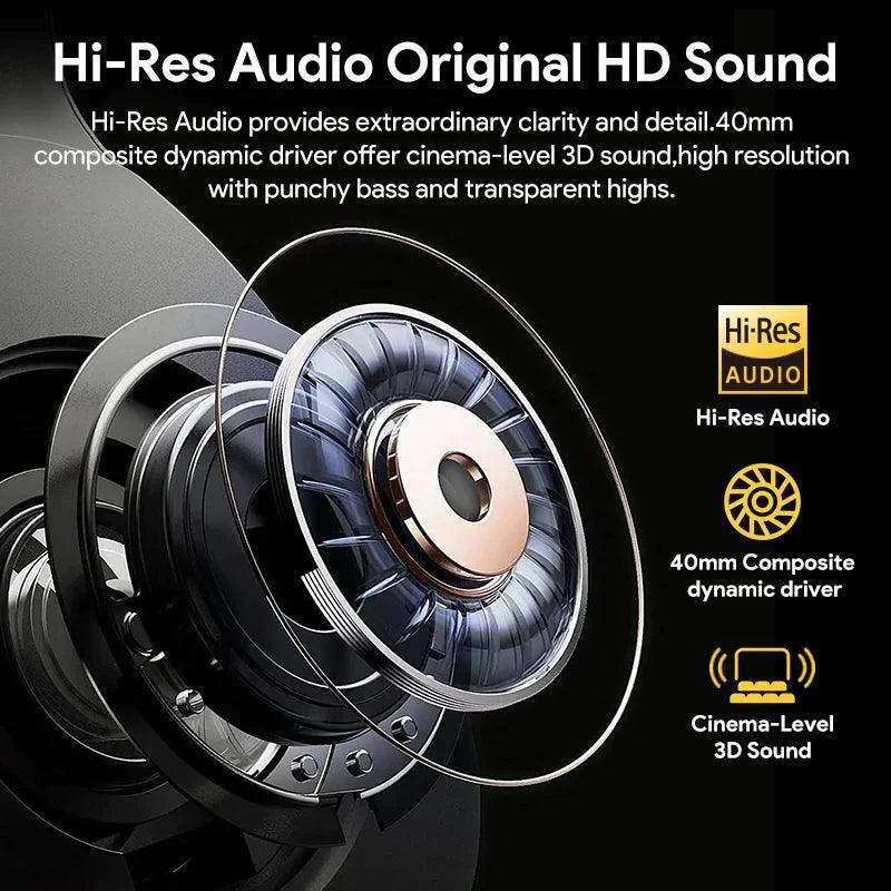 QCY H3 ANC Wireless Headphones Bluetooth 5.4 Hi-Res Audio Over Ear Headset 43dB Hybrid Active Noise Cancellation Earphones 60H - petguardiansupplies