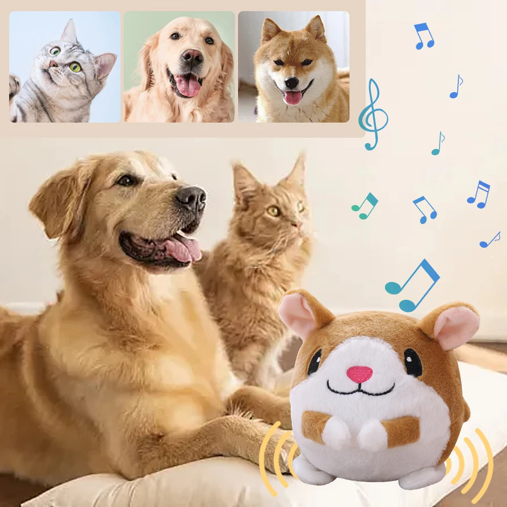 USB Electronic Pet Dog Toy Music Vibration Bouncing Jump Ball Toys Singing Talking Interactive Plush Doll Gift for Dogs and Cats - petguardiansupplies