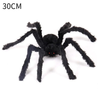 Black Spider Halloween Decoration Haunted House Prop Indoor Outdoor Giant Decor Vivid Scary Giant Black Spiders Huge Spider Web - petguardiansupplies