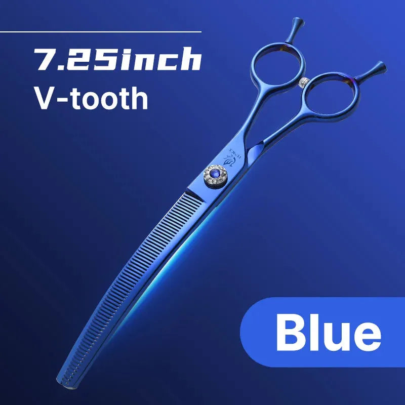 Fenice Professional JP440c 7 inch High quality Pet dog Grooming Scissors Curved thinning Shears Chunker Thinner Scissors - petguardiansupplies