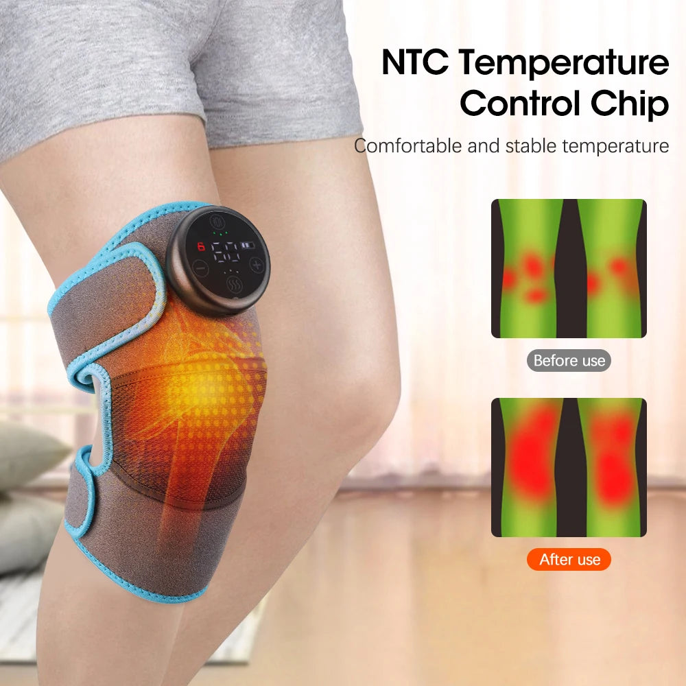 Electric Heating Knee Pad Vibration Massage Leg Joint Elbow Support Shoulder Warming Knee Temperature Massager - petguardiansupplies