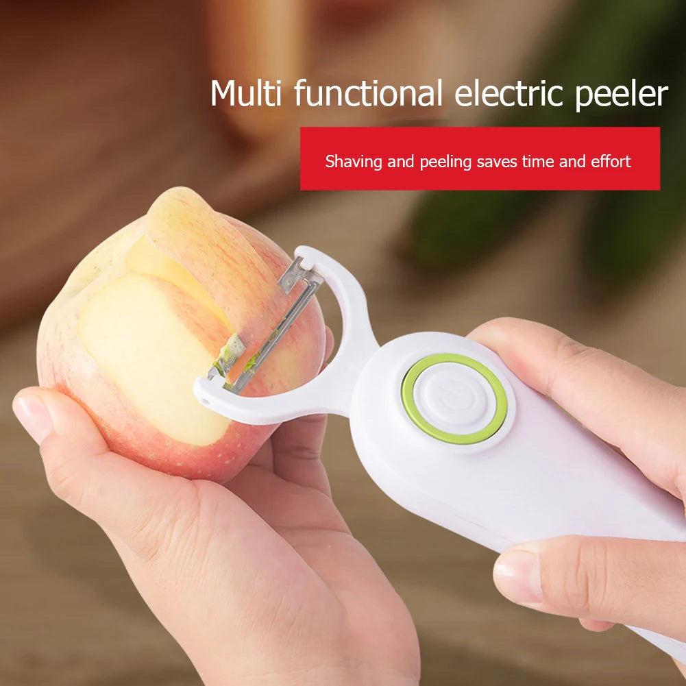 Electric Peeler with 3 Cutter Heads Mini Electric Peeler USB Rechargeable Stainless Steel Safety Lightweight Home Kitchen Tool - petguardiansupplies