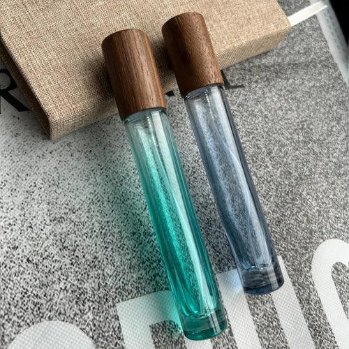 Perfume Bottle 10ml Wood Lid High Quality Mist Sprayer Essential Oil Roller Roll-on Bottle Portable Makeup Tool Perfume Atomizer - petguardiansupplies