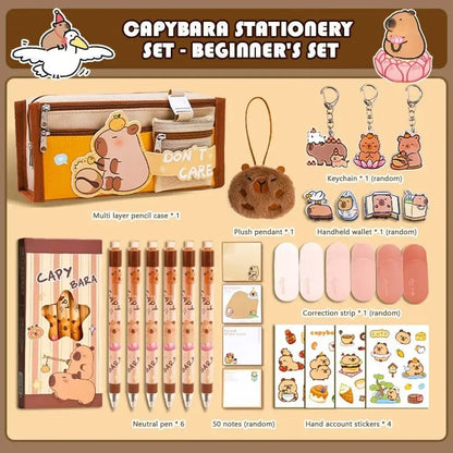 Large Capacity Gift Box Capybara Stationery Set Abundant Cute Back-to-school Gift Kit Pencil Case School Supplies for Students - petguardiansupplies