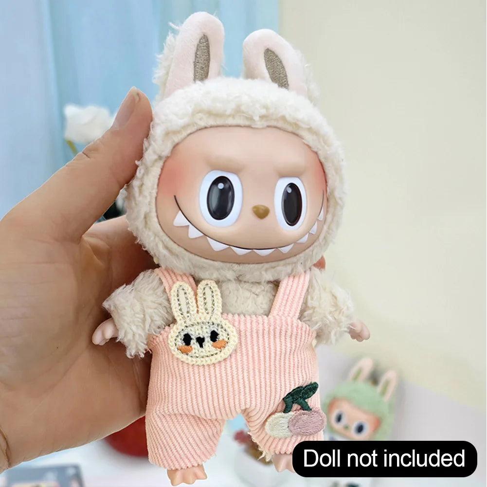 17cm Cute Mini Clothes Plush Hoodie Dolls Jumpsuit Clothing Fans Overalls No Doll Accessories for Korea Kpop Exo Labubu Idol - petguardiansupplies