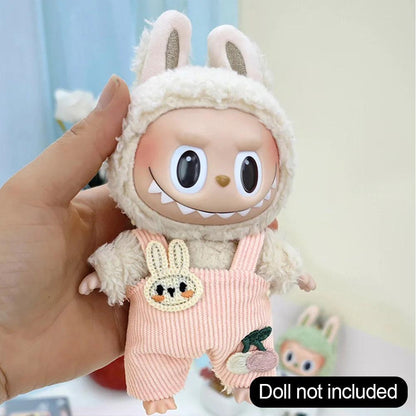 17cm Cute Mini Clothes Plush Hoodie Dolls Jumpsuit Clothing Fans Overalls No Doll Accessories for Korea Kpop Exo Labubu Idol - petguardiansupplies