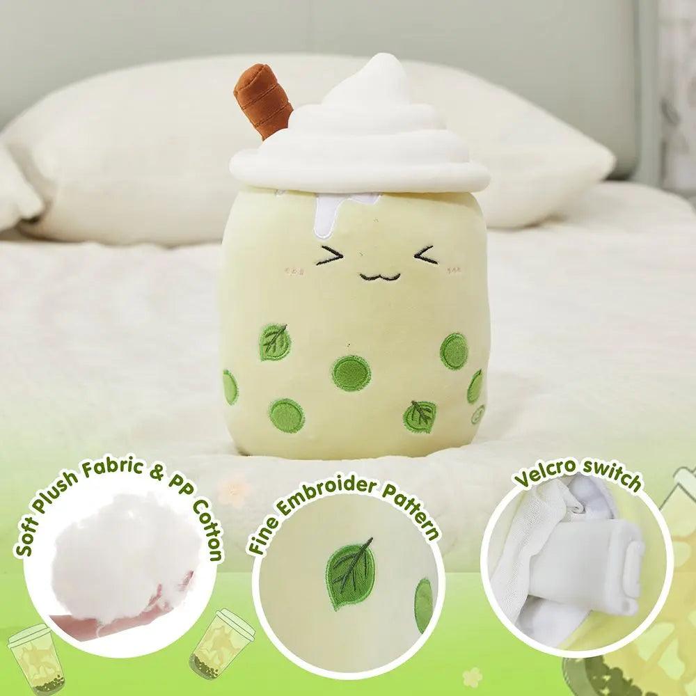 26-38cm LED Light Milk Tea Doll Plush Toy Green Pink Soft Cute Throw Pillows Strawberry Stuffed Animals for Girls Birthday Gift - petguardiansupplies