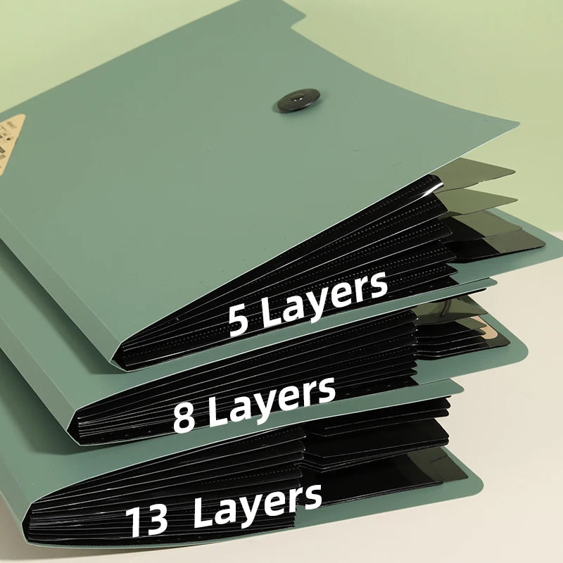 5/8/13 Layers A4 File Folder Storage Bag Test Paper Desktop Tool School Stationery Office Supplies - petguardiansupplies