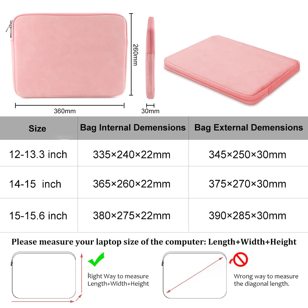 Laptop Sleeve Bag for Macbook Air Pro 13 13.3 14 15.4 15.6 Inch Notebook Pouch for Lenovo Asus HP Dell Portable Bag Cover - petguardiansupplies