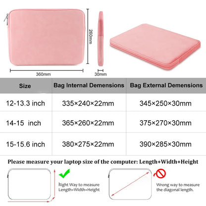 Laptop Sleeve Bag for Macbook Air Pro 13 13.3 14 15.4 15.6 Inch Notebook Pouch for Lenovo Asus HP Dell Portable Bag Cover - petguardiansupplies