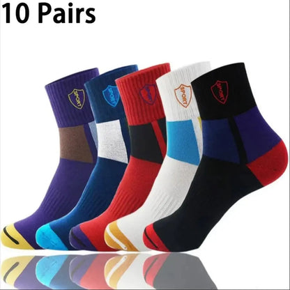 5Pairs Breathable Cotton Sports Stockings Men Bamboo Fiber Autumn and Winter Men Socks Sweat Absorption Deodorant Business Sox - petguardiansupplies