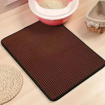 Cat Litter Mat With Gift Double Layer Waterproof Pet Litter Box Mat Non-slip Sand Cat Pad Washable Bed Mat Clean Pad Products - petguardiansupplies