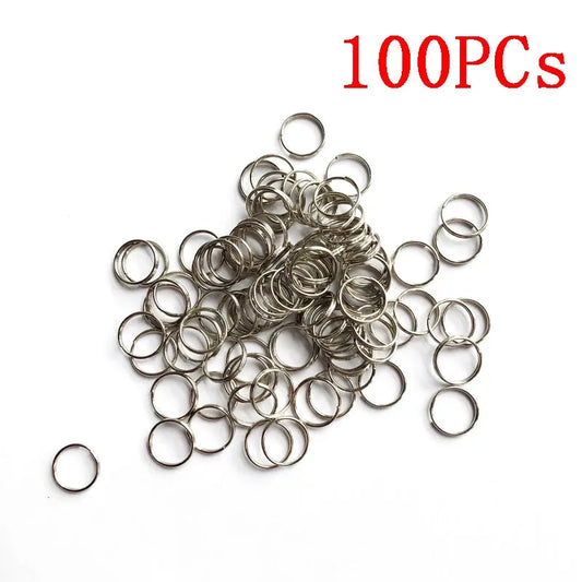 100pcs 8mm 10mm 15mm Key Tags Rings White Plated Steel Round Split Ring for Pet Id Tags Pet Dog Cats Collar Accessories - petguardiansupplies