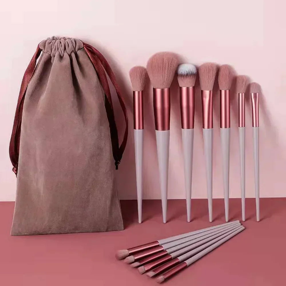 Cosmetic Makeup Brushes Set 13 PCS for Women Soft Beauty Tools for Eye Shadow Foundation Blush with Bag - petguardiansupplies