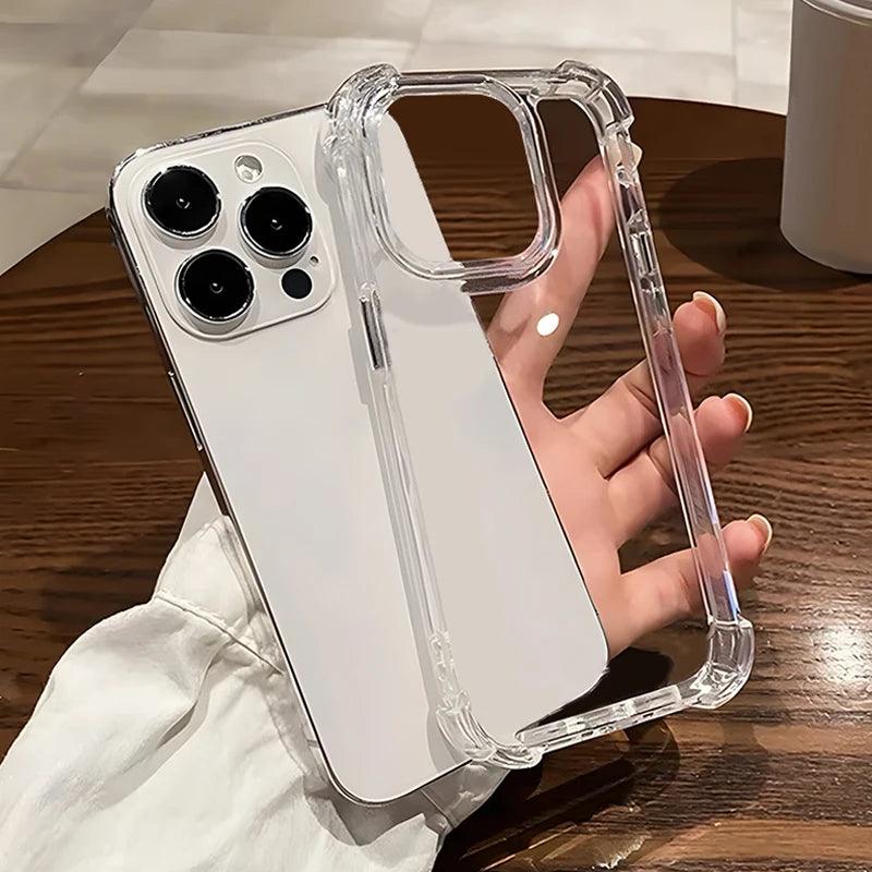 Luxury Shockproof Clear Phone Cases For iPhone 16 15 14 13 12 11 Pro Max 8 Plus XR XS Max Silicone Bumper Transparent Back Cover - petguardiansupplies