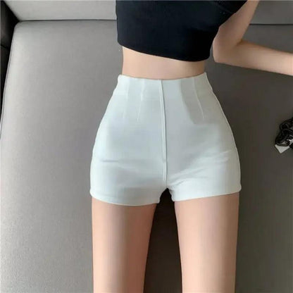 Women's High-waisted Elastic Jazz Dance Shorts White Sexy Tight-fitting Bottoming Shorts Summer Dance Hot Pants - petguardiansupplies