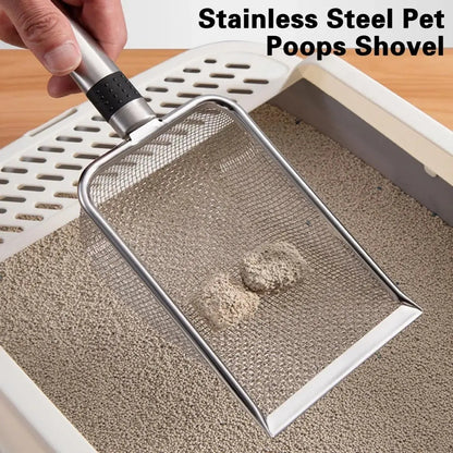 1Pcs Pet Cleaning Tool Metal Aluminum Alloy Cat Litter Scoop Stainless Steel Durable Handle Pet Poop Shovel - petguardiansupplies