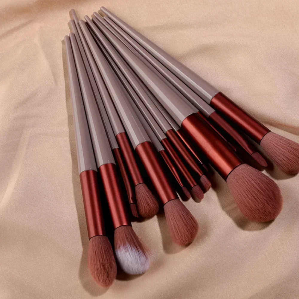 Cosmetic Makeup Brushes Set 13 PCS for Women Soft Beauty Tools for Eye Shadow Foundation Blush with Bag - petguardiansupplies