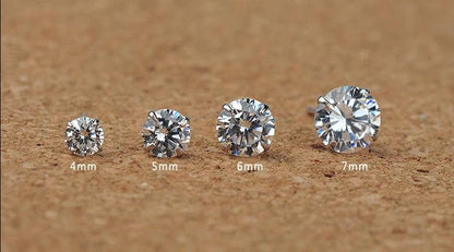 Crystal Zircon Real 925 Sterling Silver Earrings Channel Cubic Zirconia Silver Stud Earrings for Women Sterling Silver Jewelry - petguardiansupplies