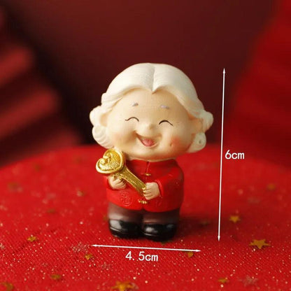 Longevity Grandma Grandpa Cake Topper for Old People Birthday Party Decoration Chinese Blessing Baking Supplies Dessert Gifts - petguardiansupplies