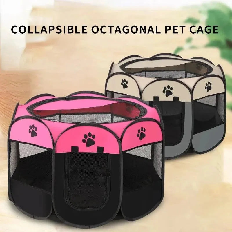 Octagonal pet enclosure pet tent oxford bunai scratch foldable dog cage dog dog cat maternity room Kennels, cat kennels - petguardiansupplies