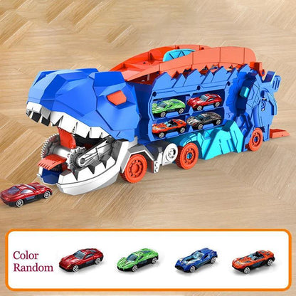 New Product Folding Dinosaur Transporter Car Competitive Game Roll To Eat Car Vehicle Racing Track With Mini Car Kid Gift Toy - petguardiansupplies