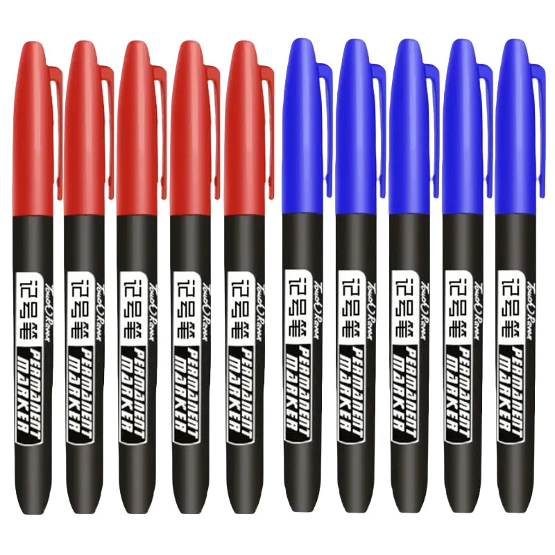 Permanent Marker Pen Drawing Markers Black Blue Red Waterproof Ink Sketch Pens Stationery Art School Supplies For Glass Metal - petguardiansupplies