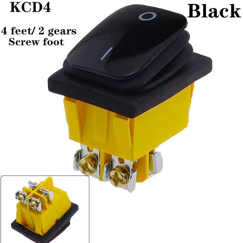 KCD4 on off 30A/250V Heavy Duty 4 pin DPST IP67 Sealed Waterproof T85 Auto Boat Marine Toggle Rocker Switch with LED 12V 220V 30 - petguardiansupplies