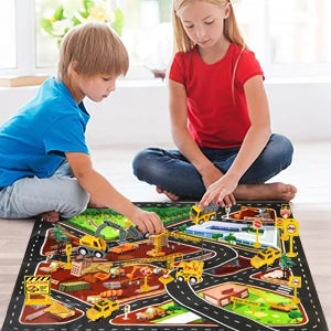 260 PCS Construction Race Tracks for Kids Toys, 2 Electric Cars, 4 Construction Cars, 1 Map & Flexible DIY Track Set for 3+ kids - petguardiansupplies