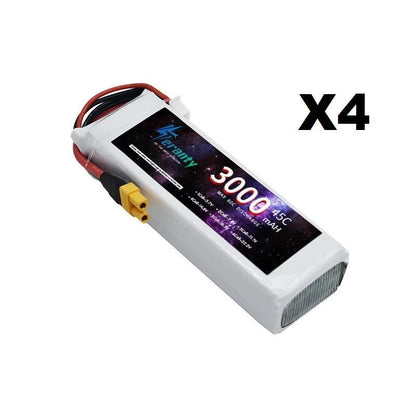 2/4PCS 3S 3000mAh Lipo Battery 11.1V 45C with XT60 Plug for RC Airplane Quadcopter Helicopter Drone FPV Model Racing Car Battery - petguardiansupplies