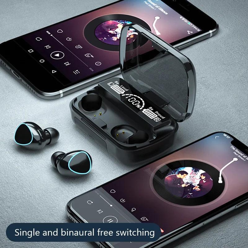 # TWS Wireless Bluetooth Headset with Charge Box for Phone Noise Cancelling Mic Earbuds Wireless Headphones Bluetooth Earphones - petguardiansupplies