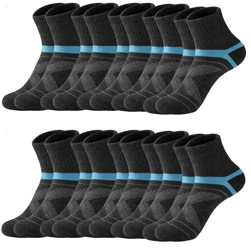 3/5/10/20 Pairs Lot Men's Socks Black Sports Socks Casual Run Autumn Winter High Quality Breathable Male Socks - petguardiansupplies