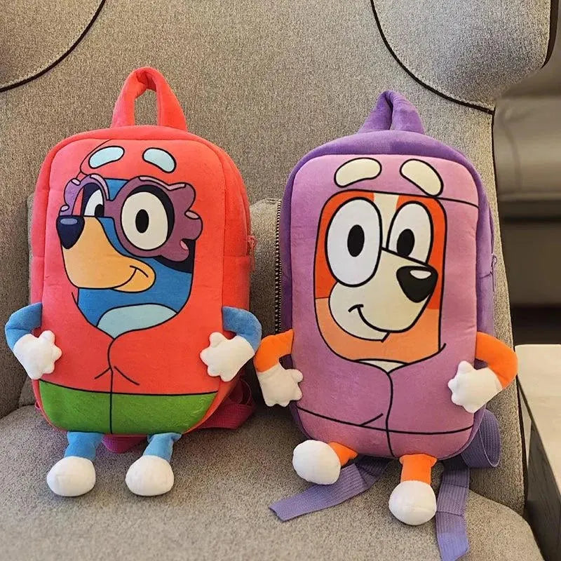 Bluey Family Cosplay Kindergarten Child Cartoon School Bag Bluebin Dog Backpack Kawaii Bluey Orange Dog Children's Backpack Toys - petguardiansupplies