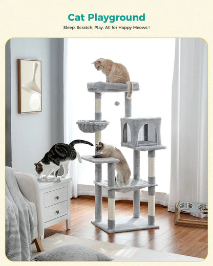 Domestic Delivery Multi-Level Cat Tree Tower Climb Furniture Scratching Post for Indoor House Pet Supplies Kitten Toy Cozy Condo - petguardiansupplies