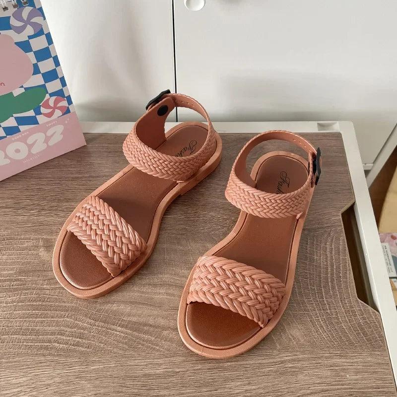 Fashionable Versatile Women's Sandals Roman Style Flat Bottom Anti-slip Summer New Arrival Perfect For Vacation Beach Wear - petguardiansupplies