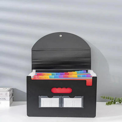 A4 Three-sided Sealed Accordion File Folder 25 Slots Office Document Storage Bag New Style Batch Buy Filing Folder - petguardiansupplies